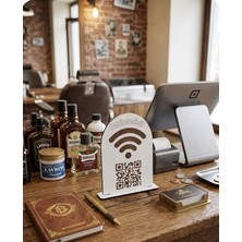 İDA Craft  “ahşap Wifi Şifre Standı – Masa Üstü Ağ Adı ve Şifre Yazılı Dekoratif Stand”