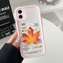 HONTINGA iPhone 11 Uyumlu Şeffaf Magsafe Wireless Köşe Düşüme Önleyici Basitlik Anti Düşme Kamera Korumali Akçaağaç Yaprağı Deseni Silikon Telefon Kılıfı K7-0085
