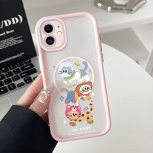 HONTINGA iPhone 11 Uyumlu Şeffaf Magsafe Wireless Köşe Düşüme Önleyici Basitlik Anti Düşme Kamera Korumali Sevimli Kedi Deseni Silikon Telefon Kılıfı K7-0086