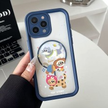 HONTINGA iPhone 14 Pro Max Uyumlu Şeffaf Magsafe Wireless Köşe Düşüme Önleyici Basitlik Anti Düşme Kamera Korumali Sevimli Kedi Deseni Silikon Telefon Kılıfı K7-0086