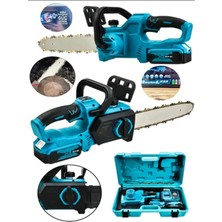 Moonshop Pro Seri 45 cm Dal Ağaç Bıçkı Kesme Motoru Çift Akülü Testere Makinesi Bakır Sargılı