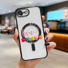 Ucuc iPhone 16E Uyumlu Şeffaf Arka Yüzeyli Manyetik Darbeye Dayanıklı Silikon Kılıf