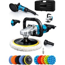 Moonshop Bakır Sargı Devir Ayarlı Polisaj Makinesi 2000 Watt 180MM 12 Parça Set Hediyeli