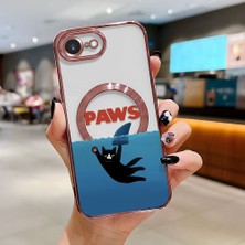 Ucuc iPhone 16E Uyumlu Şeffaf Arka Yüzeyli Manyetik Darbeye Dayanıklı Silikon Kılıf