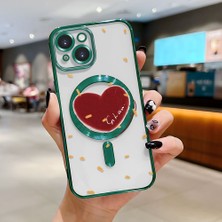 Ucuc iPhone 15 Uyumlu Şeffaf Arka Yüzeyli Manyetik Darbeye Dayanıklı Silikon Kılıf