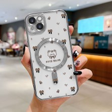 Ucuc iPhone 14 Plus Uyumlu Şeffaf Arka Yüzeyli Manyetik Darbeye Dayanıklı Silikon Kılıf