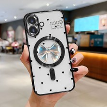 Ucuc iPhone 16 Uyumlu Şeffaf Arka Yüzeyli Manyetik Darbeye Dayanıklı Silikon Kılıf