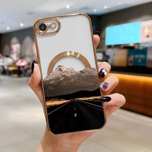 Ucuc iPhone 7/8/se 2020 2022 Uyumlu Şeffaf Arka Yüzeyli Manyetik Darbeye Dayanıklı Silikon Kılıf