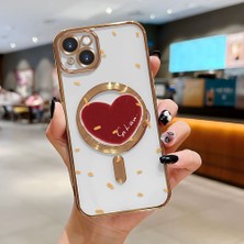 Ucuc iPhone 14 Plus Uyumlu Şeffaf Arka Yüzeyli Manyetik Darbeye Dayanıklı Silikon Kılıf
