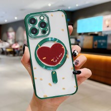 Ucuc iPhone 14 Pro Uyumlu Şeffaf Arka Yüzeyli Manyetik Darbeye Dayanıklı Silikon Kılıf