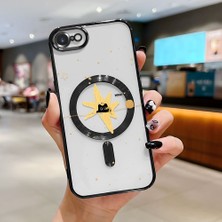 Ucuc iPhone 7/8/se 2020 2022 Uyumlu Şeffaf Arka Yüzeyli Manyetik Darbeye Dayanıklı Silikon Kılıf