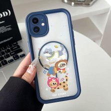 HONTINGA iPhone 11 Uyumlu Şeffaf Magsafe Wireless Köşe Düşüme Önleyici Basitlik Anti Düşme Kamera Korumali Sevimli Kedi Deseni Silikon Telefon Kılıfı K7-0086