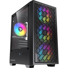 Game in Game Flow 4X120MM Rgb Fanlı Mesh Panel M-Atx Gaming Kasa (Temperli Cam)