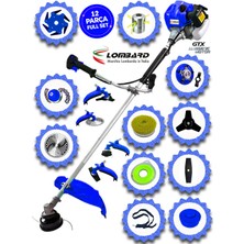Cros Lombard Italy Gravento 531X Yan Tipi Benzinli Ot Çalı Çim Biçme Tırpanı+ 12 Pcs Komple Bahçe Setli
