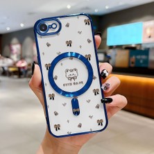 Ucuc iPhone 7/8/se 2020 2022 Uyumlu Şeffaf Arka Yüzeyli Manyetik Darbeye Dayanıklı Silikon Kılıf