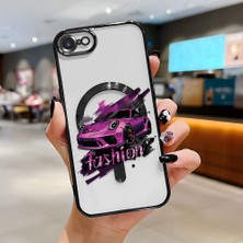 Ucuc iPhone 7/8/se 2020 2022 Uyumlu Şeffaf Arka Yüzeyli Manyetik Darbeye Dayanıklı Silikon Kılıf