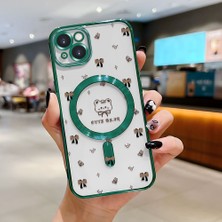 Ucuc iPhone 14 Plus Uyumlu Şeffaf Arka Yüzeyli Manyetik Darbeye Dayanıklı Silikon Kılıf