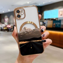 Ucuc iPhone 11 Uyumlu Şeffaf Arka Yüzeyli Manyetik Darbeye Dayanıklı Silikon Kılıf