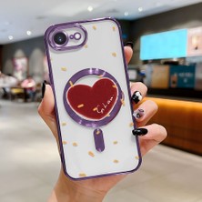 Ucuc iPhone 16E Uyumlu Şeffaf Arka Yüzeyli Manyetik Darbeye Dayanıklı Silikon Kılıf
