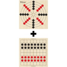 Feyza Design Ahşap Dama ve Bihar Akıl Oyunları Seti - Eğitici ve Stratejik