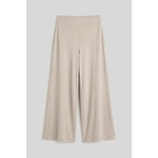 Bej Comfort Fit Geniş Paça Korsajlı Palazzo Kadın Pantolon - 94681