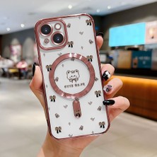 Ucuc iPhone 15 Uyumlu Şeffaf Arka Yüzeyli Manyetik Darbeye Dayanıklı Silikon Kılıf