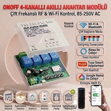 ONOFFSMART Tuya Destekli 4 Kanal Wifi+Rf Kepenk ve Aydınlatma Anahtar 220 Volt 10 Amper