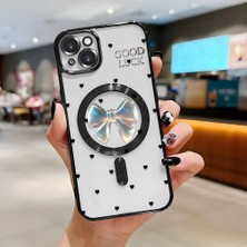 Ucuc iPhone 15 Plus Uyumlu Şeffaf Arka Yüzeyli Manyetik Darbeye Dayanıklı Silikon Kılıf