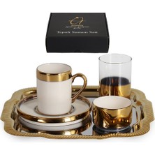İpek Ipek Kahve Takımı 2 Li Tepsili Gold STL056