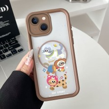 HONTINGA iPhone 13 Uyumlu Şeffaf Magsafe Wireless Köşe Düşüme Önleyici Basitlik Anti Düşme Kamera Korumali Sevimli Kedi Deseni Silikon Telefon Kılıfı K7-0086