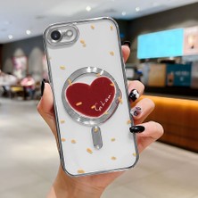 Ucuc iPhone 7/8/se 2020 2022 Uyumlu Şeffaf Arka Yüzeyli Manyetik Darbeye Dayanıklı Silikon Kılıf