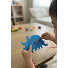 Feyza Design Renkli Duyu ve Beceri Geliştirici Ip Geçirme Oyunu