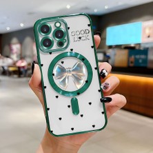 Ucuc iPhone 14 Pro Uyumlu Şeffaf Arka Yüzeyli Manyetik Darbeye Dayanıklı Silikon Kılıf