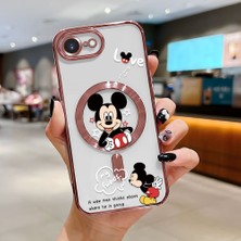 HONTINGA iPhone 16E ile Uyumlu Şeffaf Magsafe Wireless Kılıfı Düşüme Önleyici Basitlik Anti Düşme Kamera Korumali Mickey Desen Yumuşak Silikon Telefon Kılıfı Kadın ve Erkek Için Uygundur K7-2110