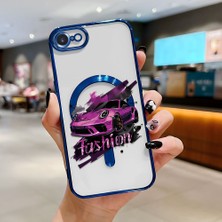 Ucuc iPhone 7/8/se 2020 2022 Uyumlu Şeffaf Arka Yüzeyli Manyetik Darbeye Dayanıklı Silikon Kılıf