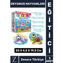 Feyza Design Çocuklar Için Okyanus Hayvanları Zeka ve Motor Becerileri Geliştirici Puzzle