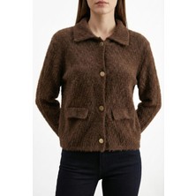 Nish&Chic Polo Yaka Saçaklı Hırka