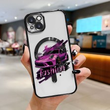 Ucuc iPhone 14 Plus Uyumlu Şeffaf Arka Yüzeyli Manyetik Darbeye Dayanıklı Silikon Kılıf
