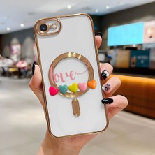 Ucuc iPhone 7/8/se 2020 2022 Uyumlu Şeffaf Arka Yüzeyli Manyetik Darbeye Dayanıklı Silikon Kılıf