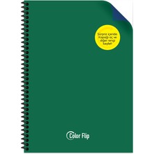 Keskin Color Keskin A4 Çizgili Pp Kapak Çift Renkli Spiralli Defter - Koyu Yeşil - Mavi