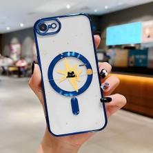 Ucuc iPhone 7/8/se 2020 2022 Uyumlu Şeffaf Arka Yüzeyli Manyetik Darbeye Dayanıklı Silikon Kılıf