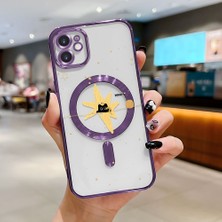 Ucuc iPhone 11 Uyumlu Şeffaf Arka Yüzeyli Manyetik Darbeye Dayanıklı Silikon Kılıf