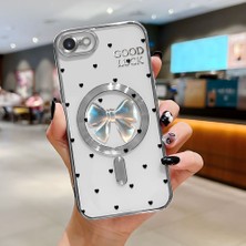 Ucuc iPhone 7/8/se 2020 2022 Uyumlu Şeffaf Arka Yüzeyli Manyetik Darbeye Dayanıklı Silikon Kılıf