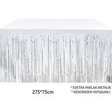 Epilons Gümüş Metalize Masa Eteği 275X75 cm – Kendinden Yapışkanlı