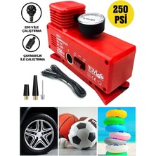 Moonshop Pro Seri 220 Volt-12 Volt 250 Psi Psi Kompresör Lastik Hava Şişirme Oto Pompası Fişli Çakmaklıklı