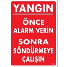 Aesco Mey Ithalat® Yangın Nasıl Söndürülür Uyarı Levhası 25X35 KOD:869