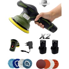 Moonshop Çift Akülü Orbital 48 V Lityum 2x Batarya 6 Devir Ayarlı Detay Pasta Cila Zımpara Polisaj Makinesi.