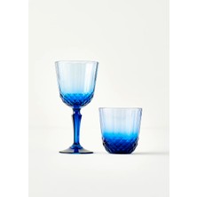 Bella Maison Colore Kesme Bardak-Kadeh Seti 12'li Mavi Cam Desensiz Kulpsuz Tasarım