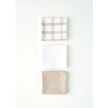 Bella Maison %100 Pamuk Liberty Kurulama Bezi Seti 3'lü Bej (45x65 cm)