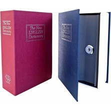 Aesco Mey Ithalat® Kitap Görünümlü Gizli Kasa Büyük Boy Anahtarlı Kilitli Para Kasası